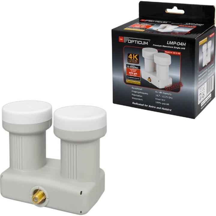 Actual product image Opticum Monoblock Single LMP-04H (AH) 6° Astra Hotbird (Single LNB, 40mm)