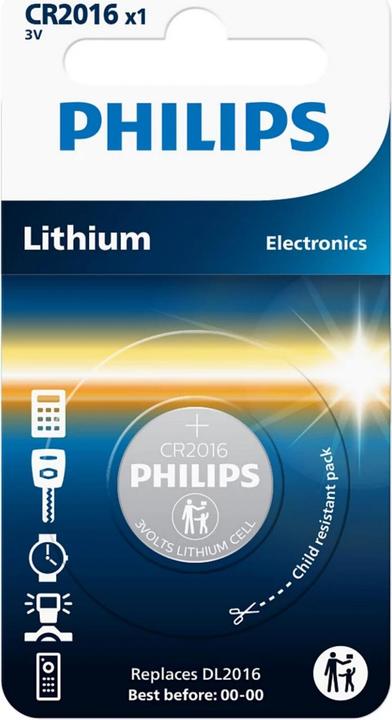 Philips Minicell (1) CR2016/01B (1 Stk., CR2016, 75 mAh)
