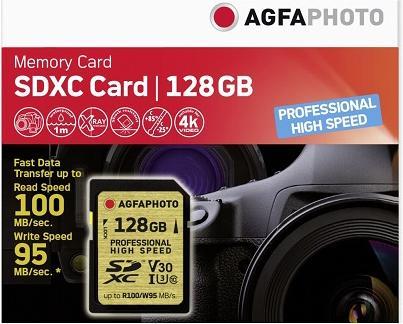 Produktbild AGFAPHOTO SDXC UHS I 128GB Professional High Speed U3 V30 (128 GB, SDXC, U3, UHS-I)