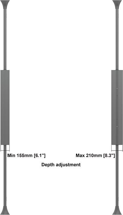 Actual product image Multibrackets M Pro Series Enclosure Floor to Ceiling Mount B2B 55" Medium Black
