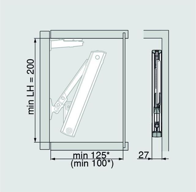 Actual product image Blum Flap supports Aventos