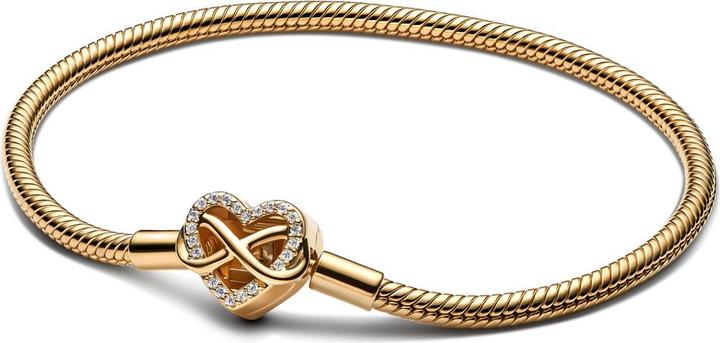 Pandora Infinity Herz Schlangen Glieder Armband (19 cm, Vergoldet, Metall)
