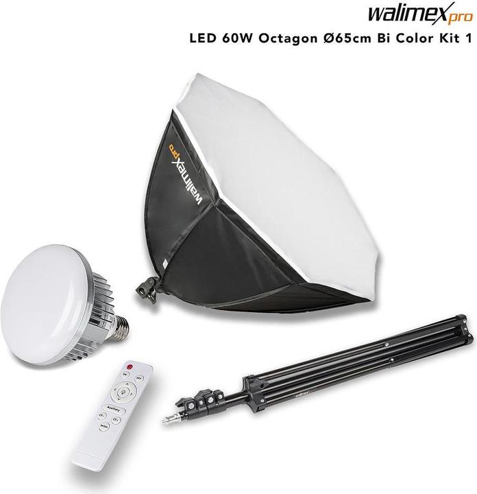 Produktbild Walimex pro LED 60W Octagon Ø65cm Bi Color Kit 1 (Softbox, 65 cm)