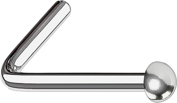 Star Piercing Nasenstecker gewinkelt silber mit Kuppel (Titan G23, ohne Messing)
