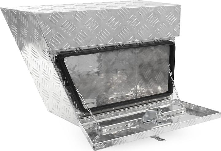 Actual product image XPOtool Aluminium Drawbar Box Left 60x25x40cm Trailer Box Truck Storage Box up to 50L with 2 Keys