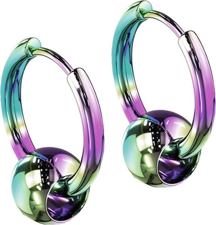 Star Piercing Ohrring farbig Anhänger Kugel (ohne Messing, Chirurgenstahl 316L)