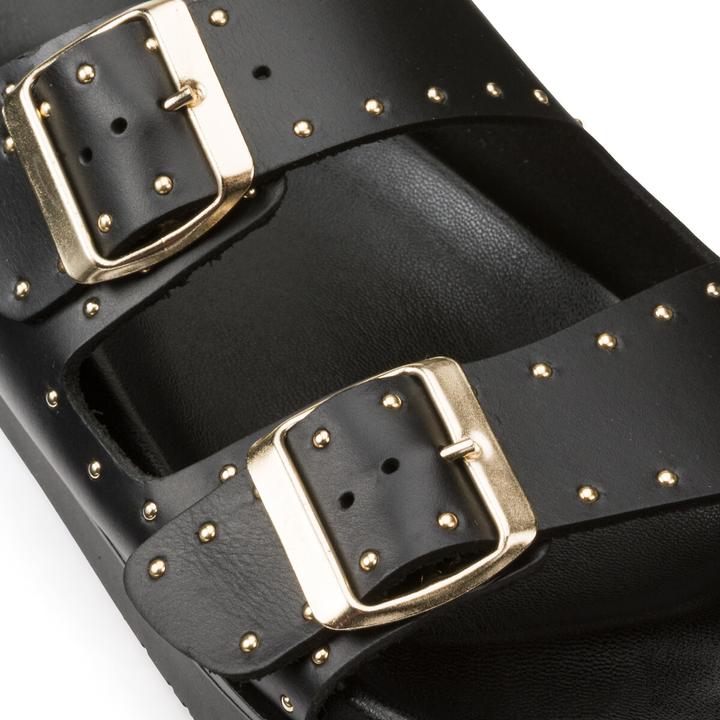 Produktbild La Redoute Collections Lederpantoletten mit Metallnieten (39)