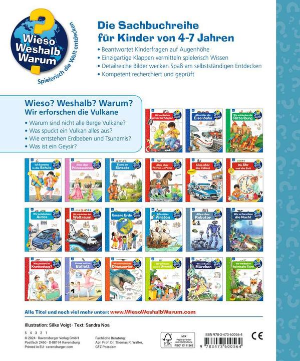 Image du produit Ravensburger Wieso? Weshalb? Warum?, Band 4: Wir erforschen die Vulkane (Allemand, Silke Voigt Silke Voigt, Sandra Noa, 2024)