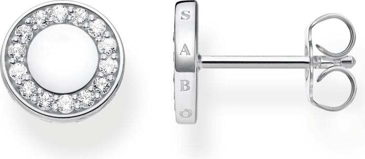 Thomas Sabo Ohrstecker Kreis mit weissen Steinen (925er Silber)