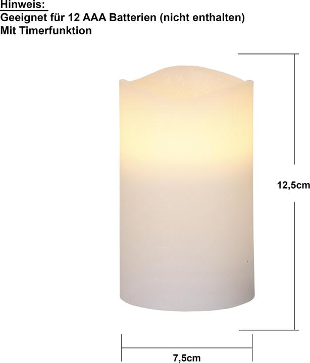 Produktbild Star Trading LED-Kerzen Set Pillar May 7.5 cm x 12.5 cm, Weiss (4 x)