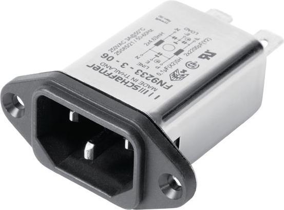 Schaffner EMV Spina per elettrodomestici con filtro, 10A, 250VAC
