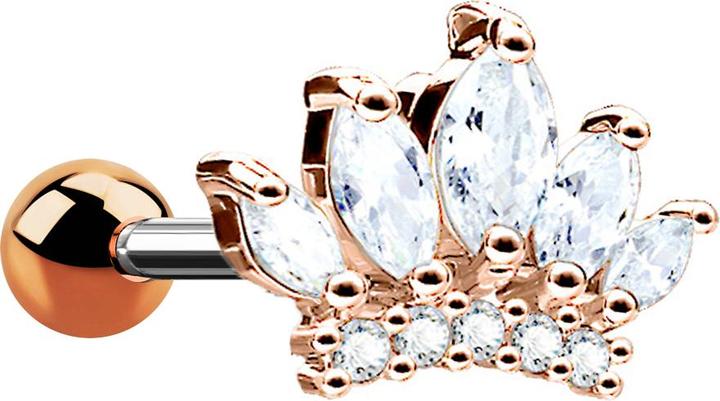 Star Piercing Micro Barbell rosegold Diadem (Chirurgenstahl 316L, Messing)