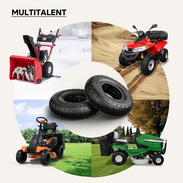 Actual product image Wiltec Tyre for lawn mower 11x4.10/3.50-5 4pr with innner tube and curved valve stem garden tractor (Lawn tractor, Garden machinery spare parts)