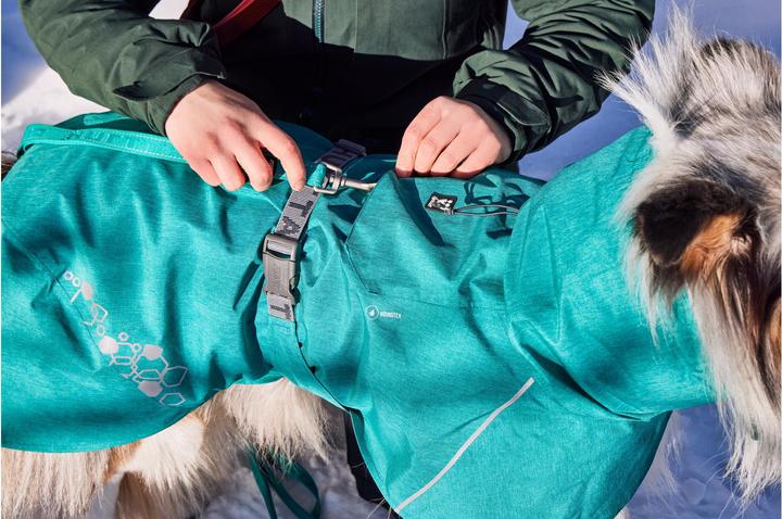 Actual product image Hurtta Monsoon V2 Eco green mackintosh, 60 cm (60, Dog raincoat)