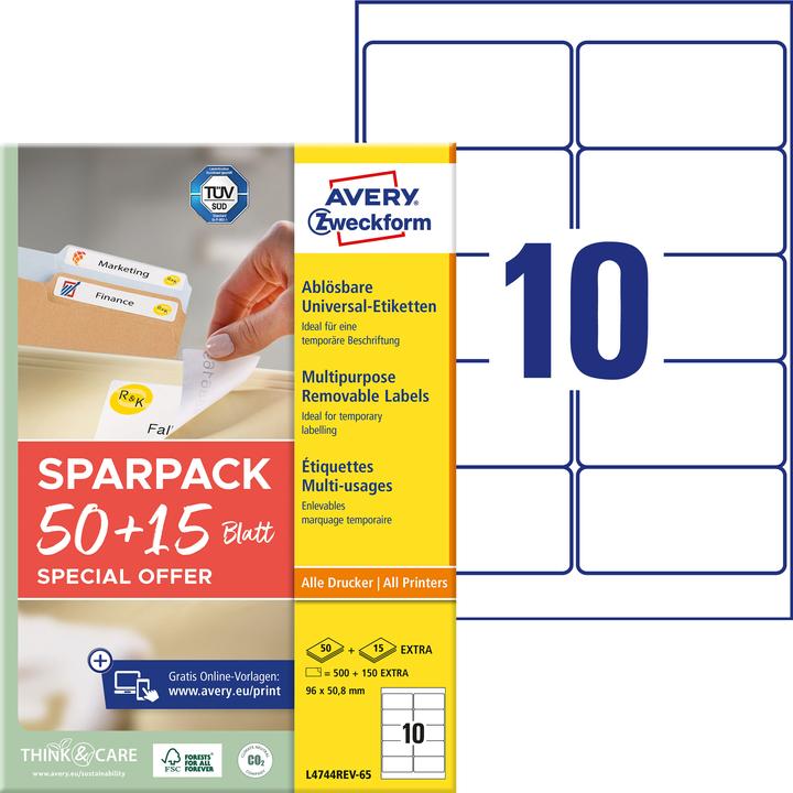 Actual product image Avery Universal labels