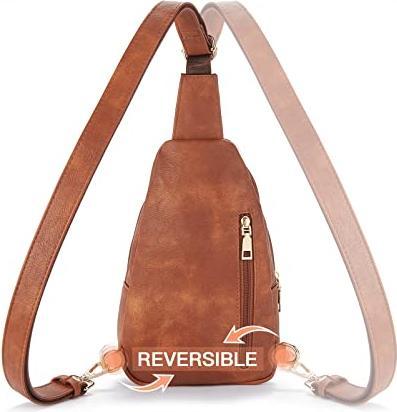 Produktbild Only-Bags.Store Sling Bag Brusttasche, Crossbody Umhängetasche PU Leder Sport Schultertasche Klein Bauchtasche
