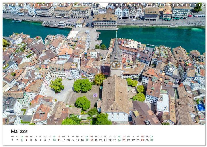 Actual product image Luftbildkalender Zrich (Wandkalender 2025 DIN A3 quer), Monatskalender (A3, German)