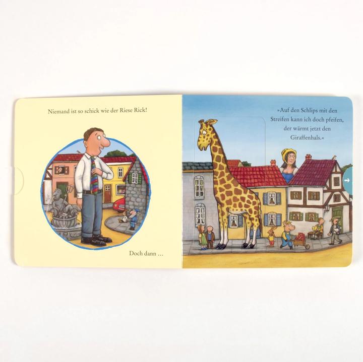 Actual product image Riese Rick macht sich schick (German, Susanne Koppe, Julia Donaldson, Axel Scheffler, 2024)
