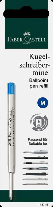 Actual product image Faber-Castell Castell 148788 - Ballpoint pen refill, refill M, blue (Refill, Blue, 0.40 mm)