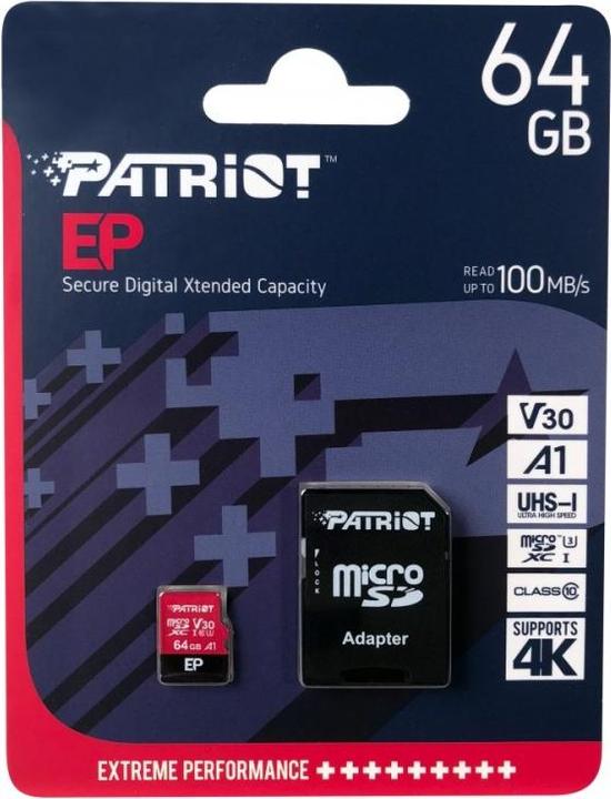 Produktbild Patriot Ep (64 GB, microSDXC, U3, UHS-I)
