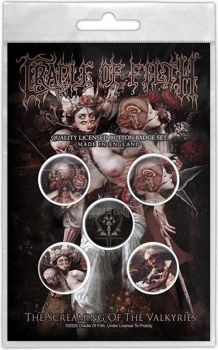 Cradle Of Filth AnsteckerSet Screaming Of The Valkyries 5erPack Kunststoff Metall