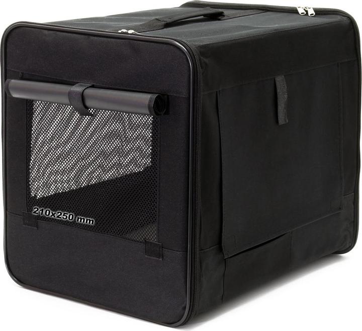 Actual product image Fudajo Foldable Carrier in Black for Dogs, Cats, and Pets, Size S (42x36x41 cm), with Cushion (Cat, Dog, Foldable, Breathable, Washable)