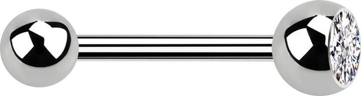 Star Piercing Barbell Innengewinde silber mit Kugel und Kugel Kristall silber (ohne Messing, Titan G23)