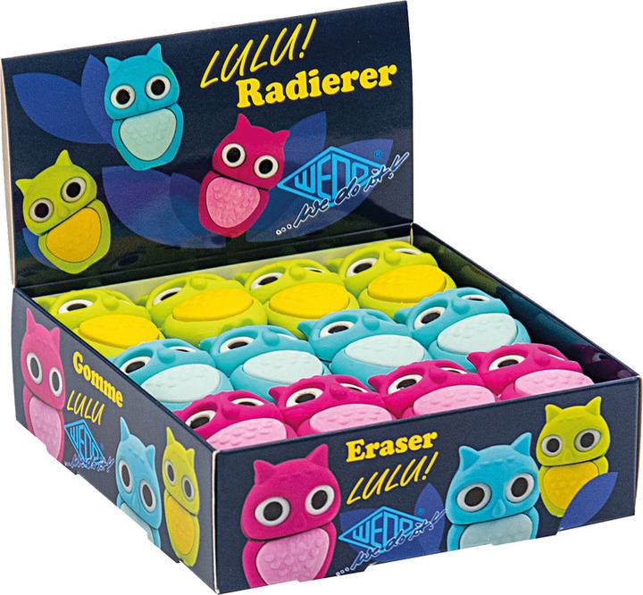 Produktbild Wedo Radierer Eulen-Motiv 24ST sortiert