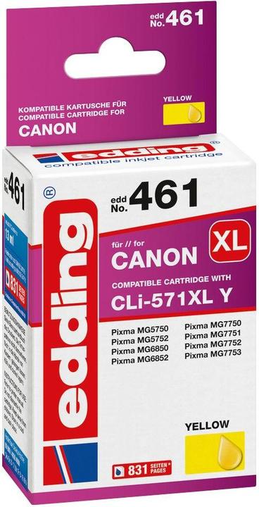 Actual product image Edding Printer cartridge compatible with Canon No. 571XL (CLI-571XL) yellow (Y)