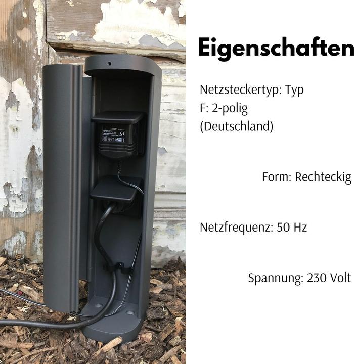 Produktbild Novatool 1x Steckdosenturm 2-fach aussen Anthrazit rund mit Blende IP44 Steckdose Aussen