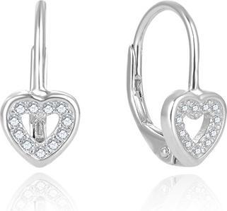 Beneto Gentle heart-shaped silver earrings AGUC2667D (L)