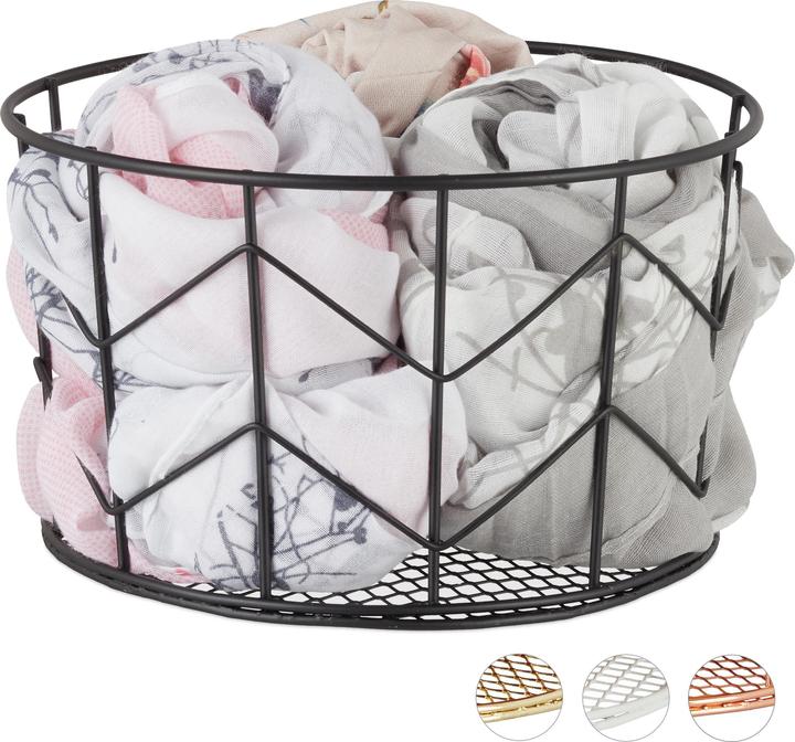 Actual product image Relaxdays Round Wire Mesh Basket (2 x, 22 x 22 x 12.5 cm)