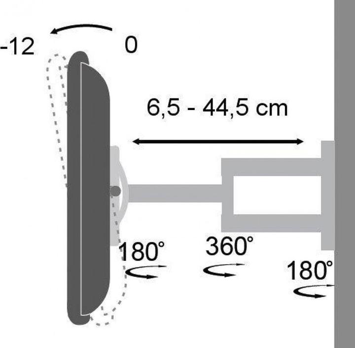 Produktbild Techly Tiltable Wall Bracket (Wand, 37", 25 kg)