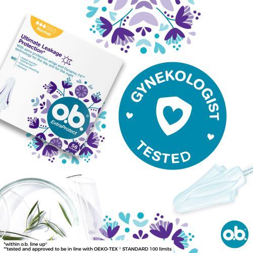 Produktbild o.b. ExtraProtect Normal tampons - Variant: 56 ks (56 x, Normal)