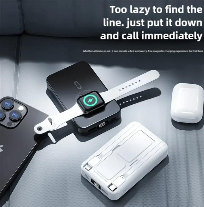 Produktbild Plutoos MagSafe Power Bank fur iPhone, Watch, AirPods mit Halterung 22.5W PD & 15W Magsafe & 10000mAh (22.50 W)
