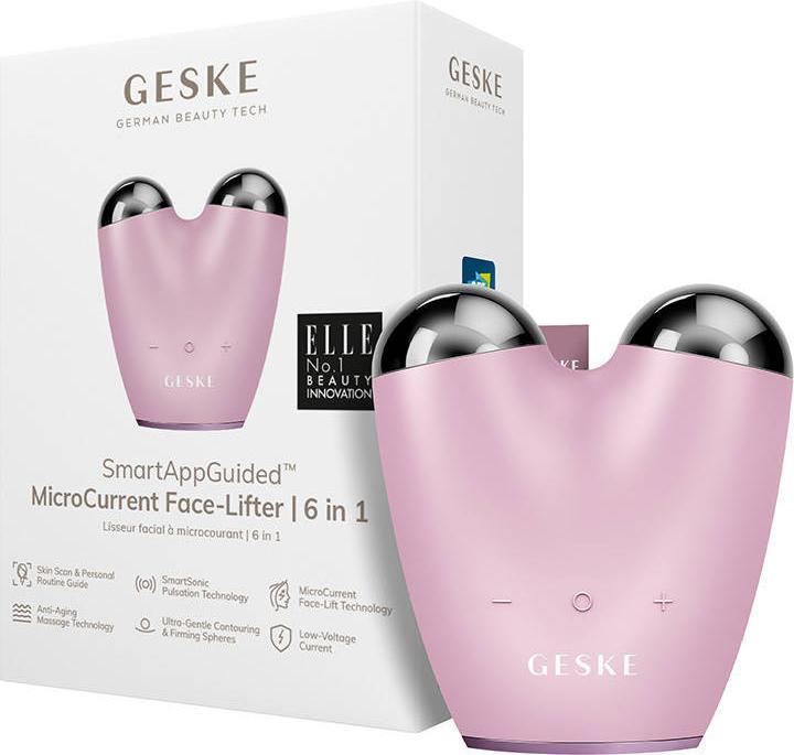 Actual product image Konjac Sponge Mikroprądowy lifting do twarzy 6w1 Geske z Aplikacją (różowy)