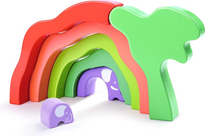 Actual product image Hape Stacking Blocks Elephant Safari