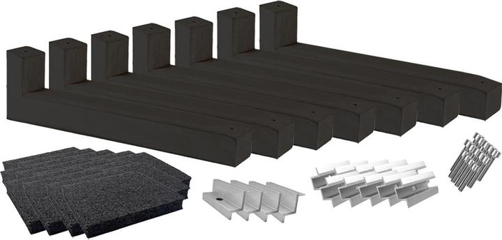 Actual product image Wattstone PV elevation flat roof for 6 solar modules 10° concrete base black building protection mat (Solar system mounting material)