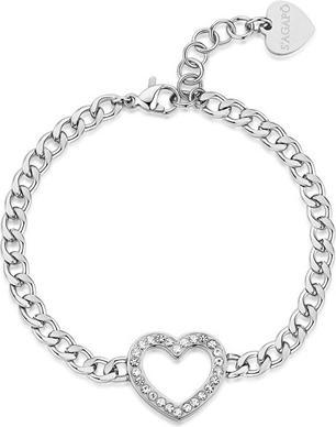 Sagapo S'Agapõ - Women's steel bracelet Glittering heart My love SYL15 (Stahl)