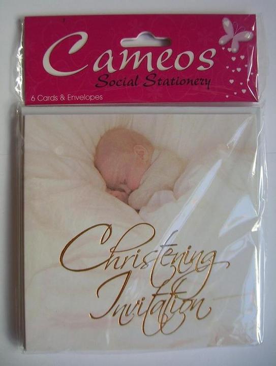 Actual product image Cameos Christening Invitations (Pack of 6) (6 pcs.)