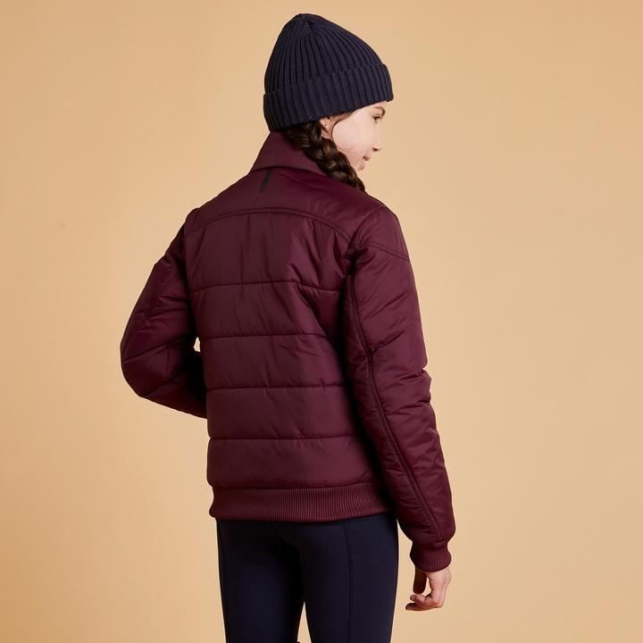 Actual product image Fouganza Winter riding jacket 500 Warm children bordeaux (128)