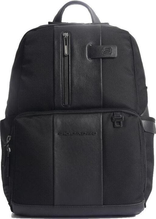 Actual product image Piquadro BagMotic, Nylon And Leather, Textile Backpack, Black, Laptop And