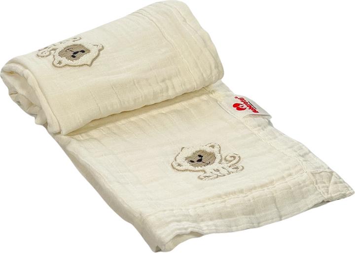 Produktbild Beberotti Organic 4-lagige doppelseitige bestickte Musselindecke (95 x 80 cm)