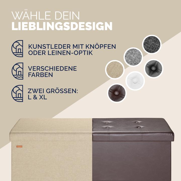 Actual product image Casaria Sitztruhe mit Stauraum (115 cm)