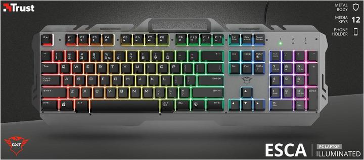 Produktbild Trust USB GXT853 ESCA METAL/RAINBOW GAMING 23796 (Eng. Int., Kabelgebunden)