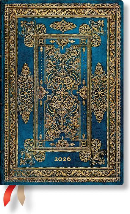 Produktbild Paperblanks PAPERBLAN Agenda Luxe Bleu 2026 DF0883-6 1W/2S HOR Mini HC FR 9.5x14cm (14 x 9.5 cm, Französisch)