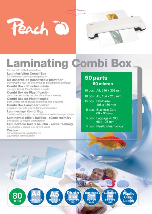 Actual product image Peach Laminating Combi Box (A4, 50 Piece, 80 µm)