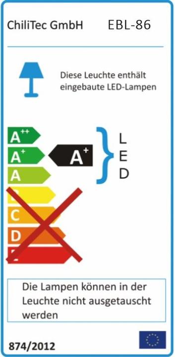 Produktbild Chilitec LED-Einbauleuchte EBL 86, 2,5 W, 3000 K, warmweiss, Rahmen silber