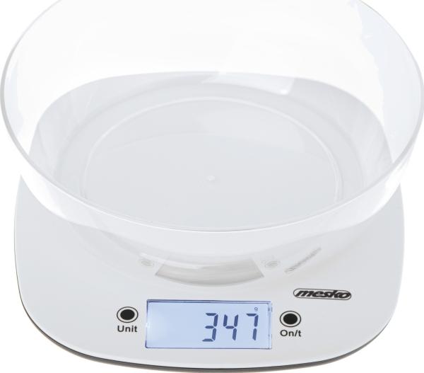 Productafbeelding Mesko Keukenweegschaal met kom | MS 3179b | Schaalverdeling 1 g | LCD-scherm | Zwart