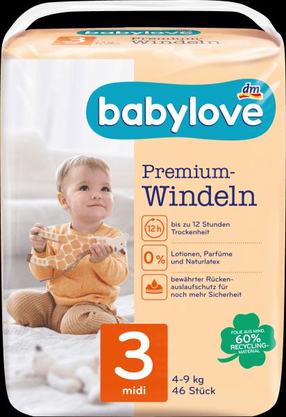 Produktbild dm babylove Premium-Windeln (Gr. 3, Tragepack, 46 Stück)